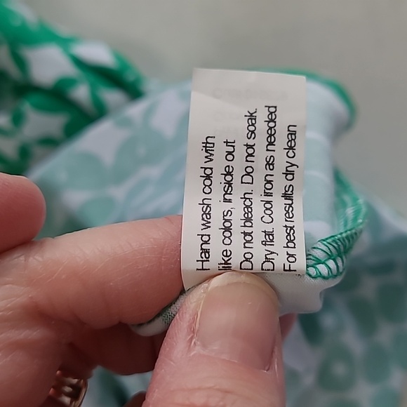 Tori Richard Honolulu green and white patterned dress size Medium - Picture 5 of 7